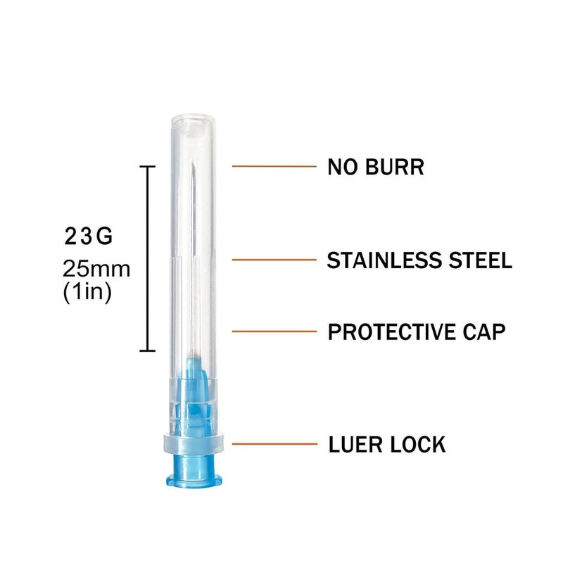 Careach 100pcs 23 gauge 1 inch Needles Luer Lock Industrial Lab Accessories, Measuring and Refilling Inks - Image 2